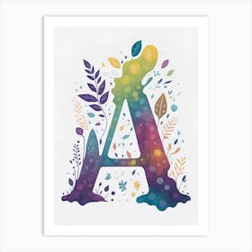 Colorful Letter A Illustration 51 Art Print