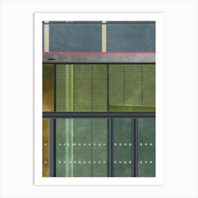 Green Facade Windows Print Art Print