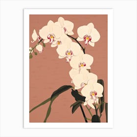 Orchids Flower Big Bold Illustration 2 Art Print