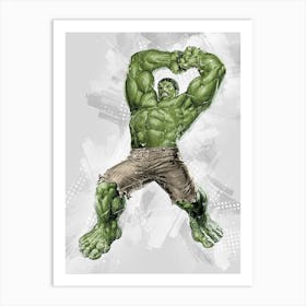 Hulk Avengers Drawing Painting Art Print