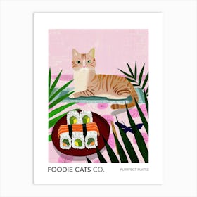 Foodie Cats Co Cat And Sushi 1 Art Print