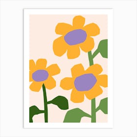 Colorful Daisies Flower Print Art Print