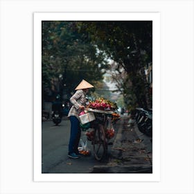 A Lady Selling Fruit In Hanoi Art Print