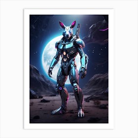 Kangaroo In Cyborg Body #2 Art Print