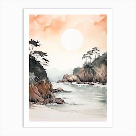 Watercolour Of Pfeiffer Beach   Big Sur California Usa 3 Art Print