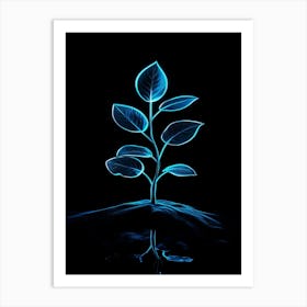 Tree On A Black Background Art Print