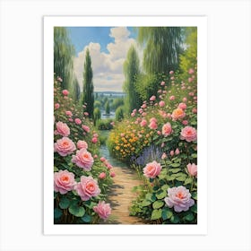 Roses In The Garden Art Print