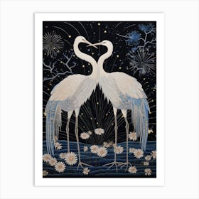 Two Cranes In Love 1 Art Print