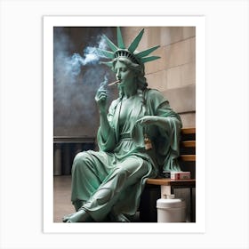 Statue Of Liberty Smoking 1 Art Print