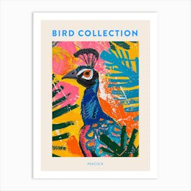 Colourful Tropical Peacock Painting 1 Poster Art Print