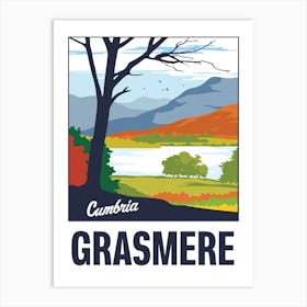 Grasmere Lake District Travel Poster Art Print