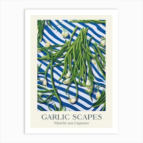 Marche Aux Legumes Garlic Scapes Summer Illustration 4 Art Print