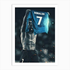 Cristiano Ronaldo Football Drawing Art Print