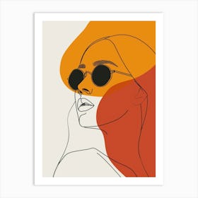 Portrait Of A Woman With Sunglasses Contemporary Boho Chic Art Print