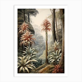 Vintage Jungle Botanical Illustration Cordyline 4 Art Print