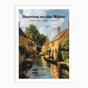 Bourton On The Water England Vintage Art Illustration Art Print