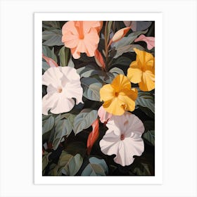 Impatiens 3 Flower Painting Art Print