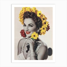 Carmen Miranda Retro Collage Movies Art Print