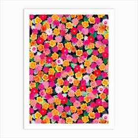 Summer Resort Floral - Navy Art Print