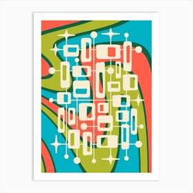 Mid Century Modern Atomic Abstract 1 Art Print