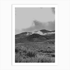 Black And White Mountain Landscape Art Print