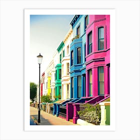 Notting Hill District Of London , A Row Of Colourful Townhouses Art Print