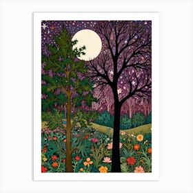 William Morris Moonlight In The Forest 34 Art Print