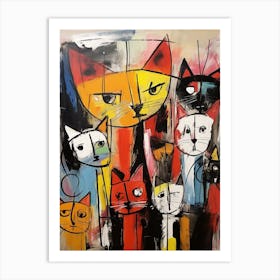 Cats Abstract Expressionism 1 Art Print