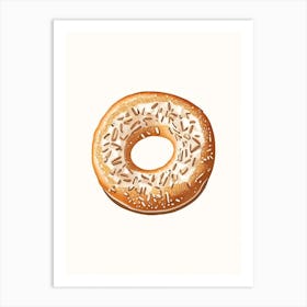Thinly Sliced Bagels Toasted And Seasoned As A Crunchy Snack Marker Art Art Print