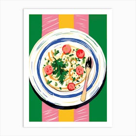A Plate Of Caponatta, Top View Food Illustration 2 Art Print