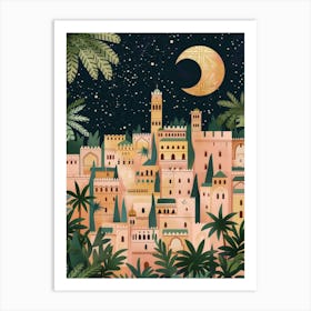 Arabic City At Night 1 Art Print