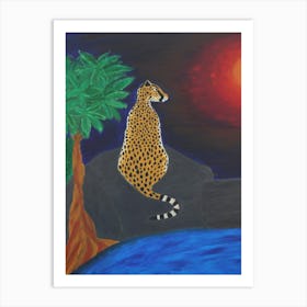 Cheetah at sunset Art Print