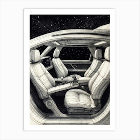 Space Car Art Print