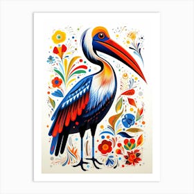 Scandinavian Bird Illustration Brown Pelican 2 Art Print