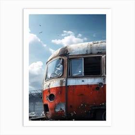 Bus In Ruins Art Print