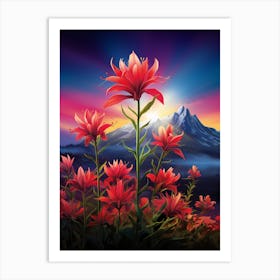 Indian Paintbrush Wildflower  (1) Art Print
