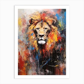 Lion Abstract Expressionism 3 Art Print