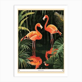 Greater Flamingo Pakistan Tropical Illustration 7 Poster Art Print