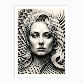 Portrait Of Woman's Face Art Print