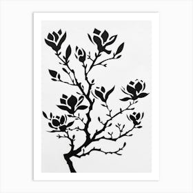 Magnolia Tree Simple Geometric Nature Stencil 2 Art Print