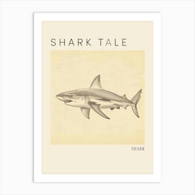 Vintage Shark Pencil Illustration 5 Poster Art Print