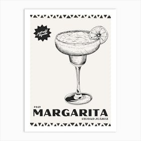 Black And White Retro Margarita Art Print