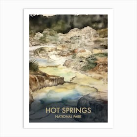 Hot Springs National Park Watercolour Vintage Travel Poster 2 Art Print