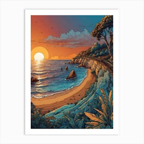 Sunset On The Beach 15 Art Print