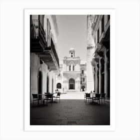 Lecce, Italy,  Black And White Analogue Photography  2 Art Print