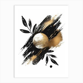 Abstract Gold And Black Painting 23 Art Print