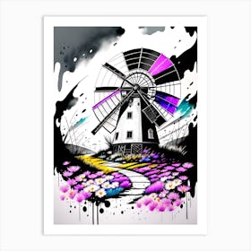 Windmill Painting 2 Art Print