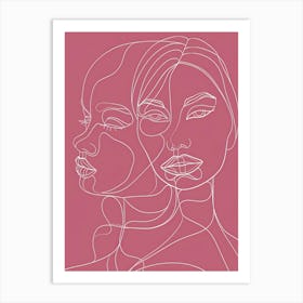 Line Art Intricate Simplicity In Pink 7 Art Print