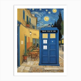 Tardis On The Terrace At Arles - Van Gogh inspired Art Print 5 Art Print