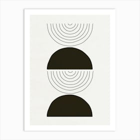 Shapes and Lines - Black 01 Art Print